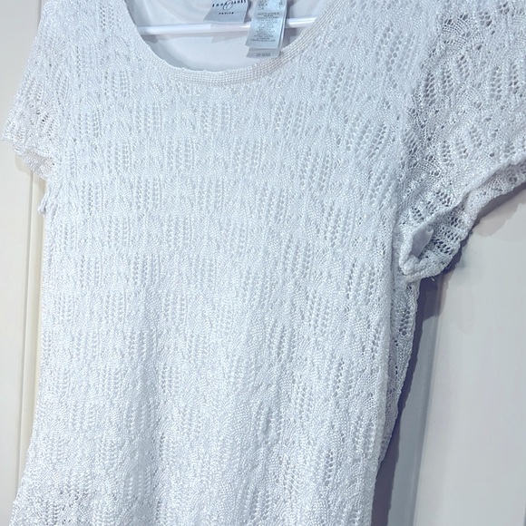 White Crochet sparkly Blouse Emma James L - Picture 3 of 4